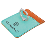 Teal with Black Engraving Phone Wallet with Ring - Laser Engraved Leatherette