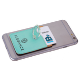 Teal with Black Engraving Phone Wallet with Ring - Laser Engraved Leatherette