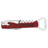 Rose with Black Engraving Leatherette Wine Corkscrew - Laser Engraved Leatherette