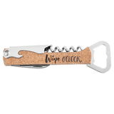 Leatherette Wine Corkscrew - Laser Engraved Leatherette