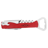 Red with Black Engraving Leatherette Wine Corkscrew - Laser Engraved Leatherette