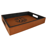 Rawhide with Black Engraving Serving Tray - Laser Engraved Leatherette