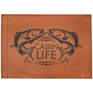 Rawhide with Black Engraving Insert for Serving Tray - Laser Engraved Leatherette