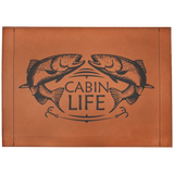 Rawhide with Black Engraving Insert for Serving Tray - Laser Engraved Leatherette