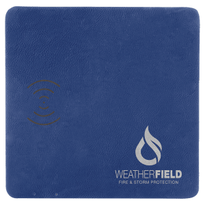 Blue with Silver Engraving Leatherette Phone Charging Mat - Laser Engraved Leatherette