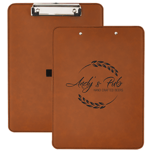 Rawhide with Black Engraving Clipboard - Laser Engraved Leatherette