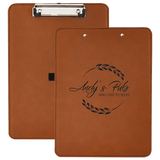Rawhide with Black Engraving Clipboard - Laser Engraved Leatherette