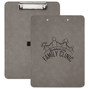 Gray with Black Engraving Clipboard - Laser Engraved Leatherette