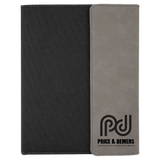 Gray with Black Engraving Canvas Portfolio - Laser Engraved Leatherette