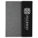 Black with Silver Engraving Canvas Portfolio - Laser Engraved Leatherette