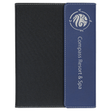 Blue with Silver Engraving Canvas Portfolio - Laser Engraved Leatherette