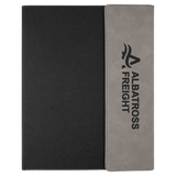 Gray with Black Engraving Canvas Portfolio - Laser Engraved Leatherette
