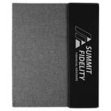 Black-Gray Canvas Portfolio - Laser Engraved Leatherette