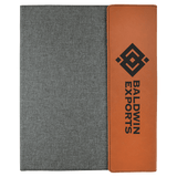 Rawhide with Black Engraving Canvas Portfolio - Laser Engraved Leatherette