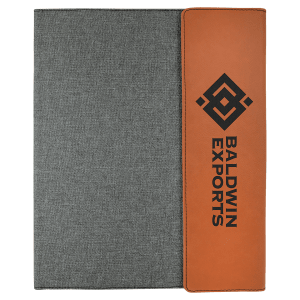 Rawhide with Black Engraving Canvas Portfolio - Laser Engraved Leatherette