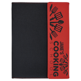 Red with Black Engraving Canvas Portfolio - Laser Engraved Leatherette