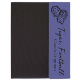 Purple with Black Engraving Canvas Portfolio - Laser Engraved Leatherette