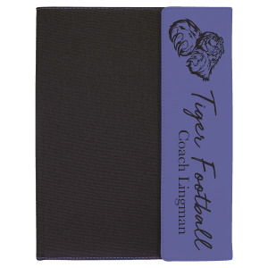 Purple with Black Engraving Canvas Portfolio - Laser Engraved Leatherette