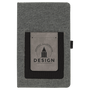 Gray Gray with Black Engraving Journal with Cell/Card Slot - Laser Engraved Leatherette