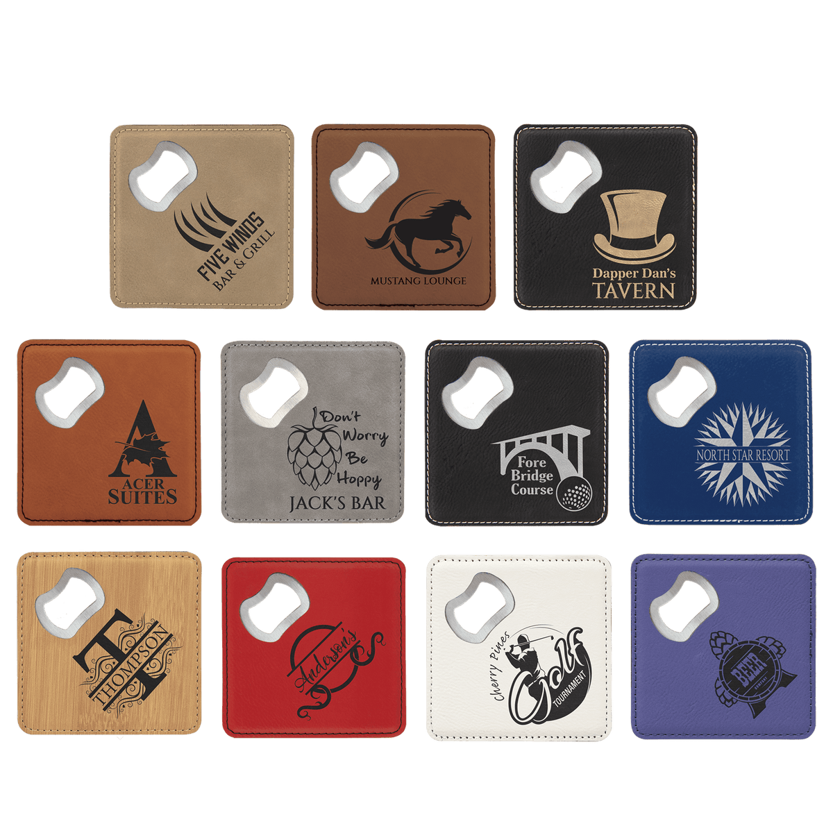 Bottle Opener Coaster - Leatherette