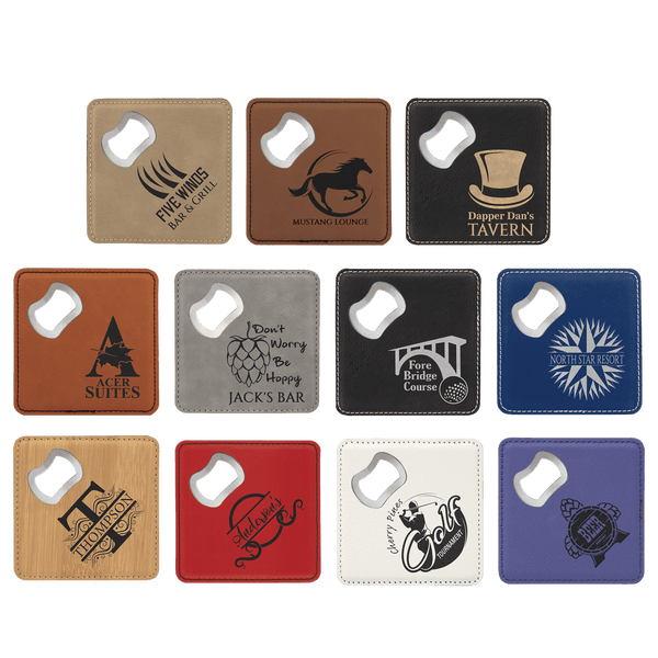 Bottle Opener Coaster - Leatherette