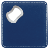Blue with Silver Engraving Square Bottle Opener Coaster - Laser Engraved Drinkware