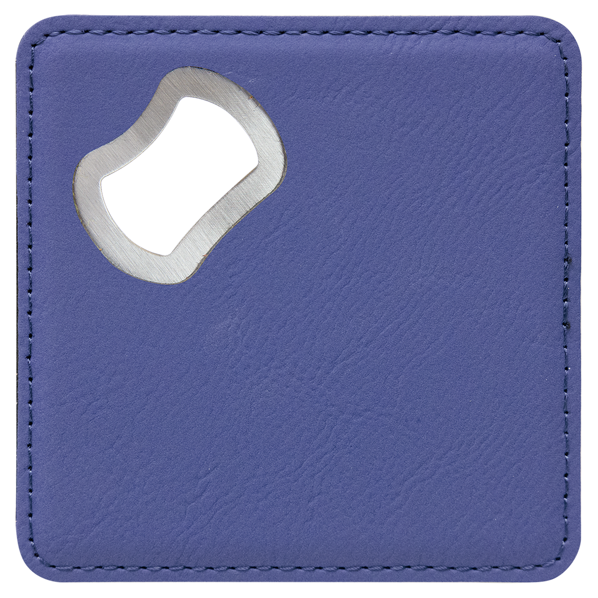 Purple with Black Engraving Square Bottle Opener Coaster - Laser Engraved Drinkware