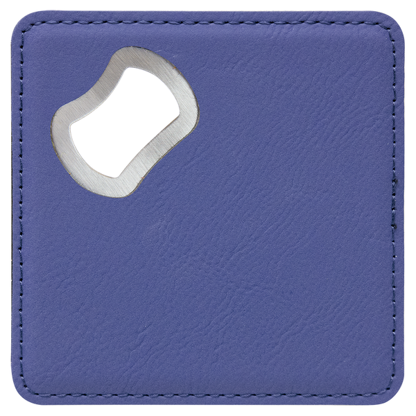 Purple with Black Engraving Square Bottle Opener Coaster - Laser Engraved Drinkware