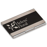 Black Laserable Business Card Holder - Laser Engraved Gift