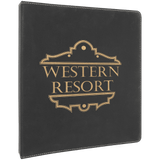 Black with Gold Engraving 3 Ring Binder - Laser Engraved Leatherette