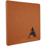 Rawhide with Black Engraving 3 Ring Binder - Laser Engraved Leatherette