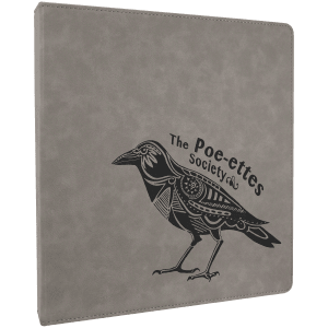 Gray with Black Engraving 3 Ring Binder - Laser Engraved Leatherette