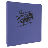 Purple with Black Engraving 3 Ring Binder - Laser Engraved Leatherette