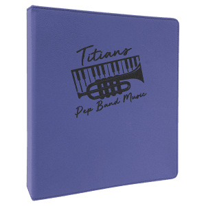 Purple with Black Engraving 3 Ring Binder - Laser Engraved Leatherette