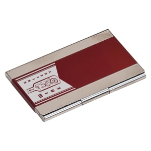 Red Laserable Business Card Holder - Laser Engraved Gift