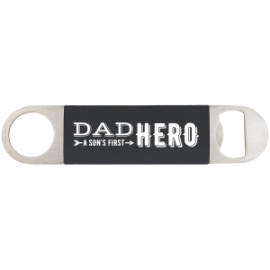 Black with White Engraving Bottle Opener with Silicone Grip - Laser Engraved Drinkware