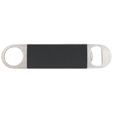 Black with White Engraving Bottle Opener with Silicone Grip - Laser Engraved Drinkware
