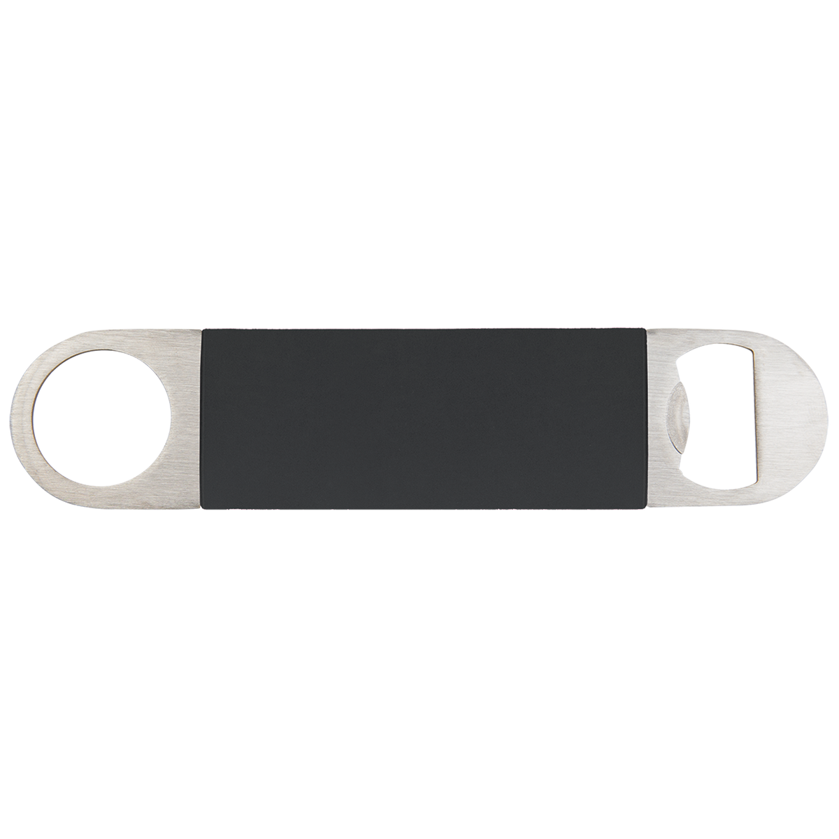Black with White Engraving Bottle Opener with Silicone Grip - Laser Engraved Drinkware