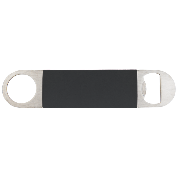 Black with White Engraving Bottle Opener with Silicone Grip - Laser Engraved Drinkware