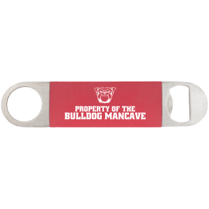 Red with White Engraving Bottle Opener with Silicone Grip - Laser Engraved Drinkware