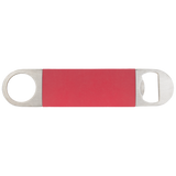 Red with White Engraving Bottle Opener with Silicone Grip - Laser Engraved Drinkware