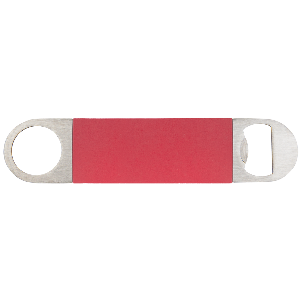 Red with White Engraving Bottle Opener with Silicone Grip - Laser Engraved Drinkware