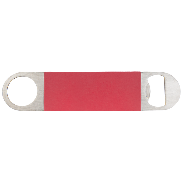 Red with White Engraving Bottle Opener with Silicone Grip - Laser Engraved Drinkware