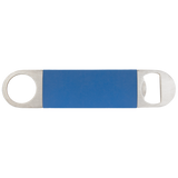Blue with White Engraving Bottle Opener with Silicone Grip - Laser Engraved Drinkware