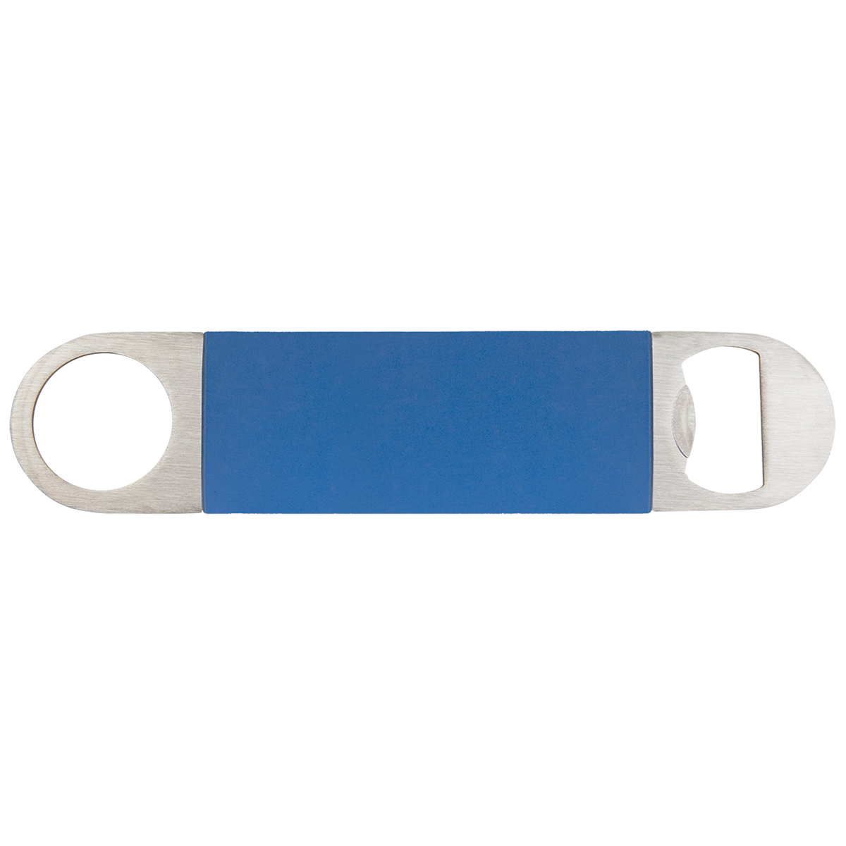 Blue with White Engraving Bottle Opener with Silicone Grip - Laser Engraved Drinkware