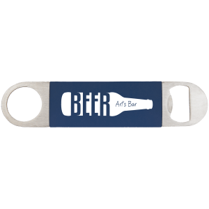 Navy-Blue with White Engraving Bottle Opener with Silicone Grip - Laser Engraved Drinkware
