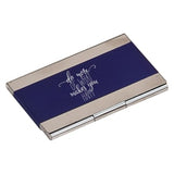 Blue Laserable Business Card Holder - Laser Engraved Gift