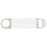 White with Black Engraving Bottle Opener with Silicone Grip - Laser Engraved Drinkware
