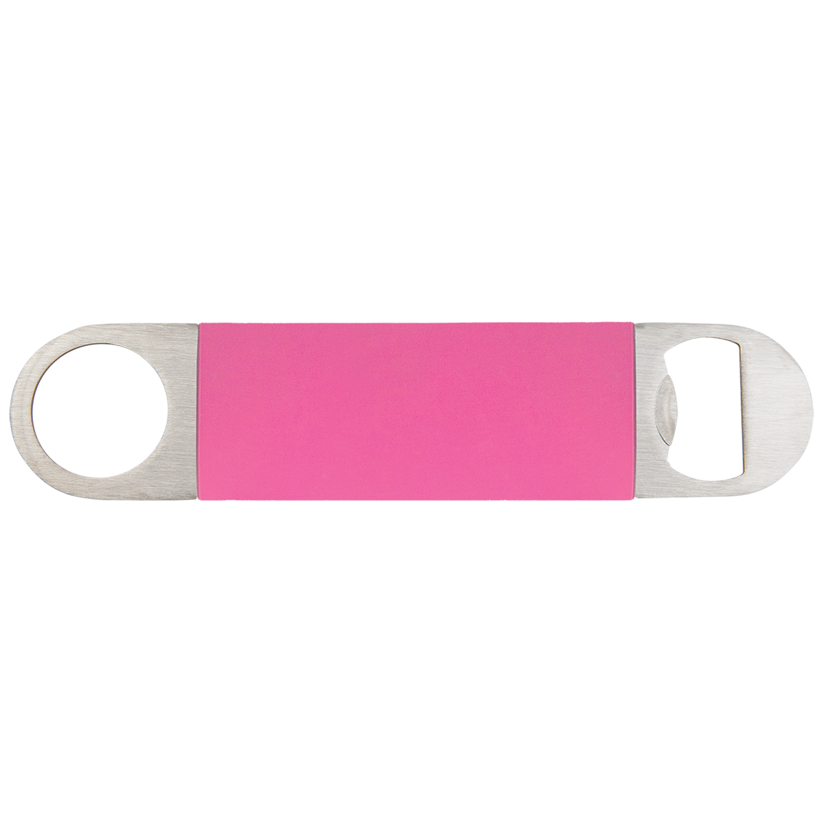 Pink with Black Engraving Bottle Opener with Silicone Grip - Laser Engraved Drinkware