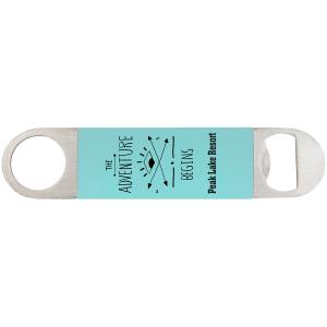 Teal with Black Engraving Bottle Opener with Silicone Grip - Laser Engraved Drinkware